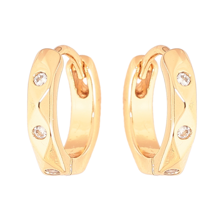 Сережки Xuping колір Позолота 18К колечка "Візерунок кристалами" фото №22