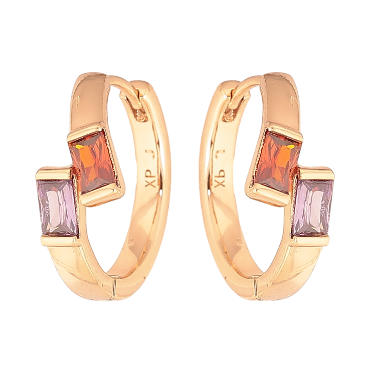 Сережки Xuping колір Позолота 18К колечка "Візерунок з кольоровими кристалами" фото №12 Сережки Xuping колір Позолота 18К колечка "Візерунок з кольоровими кристалами" фото №12