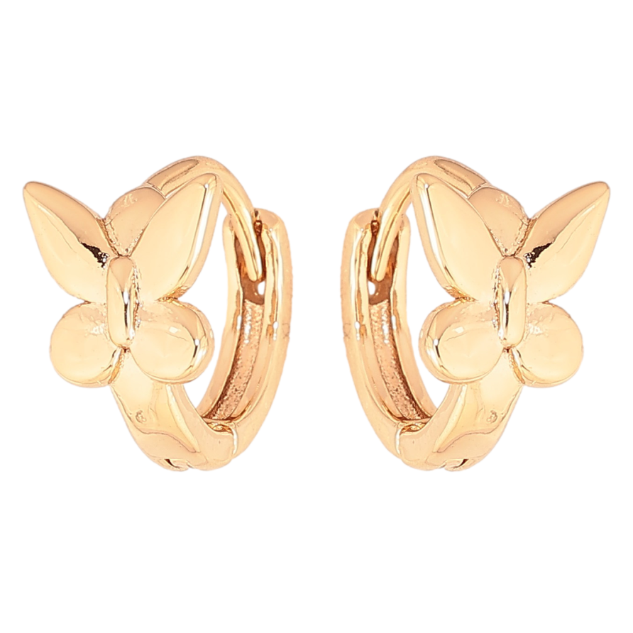 Сережки Xuping колір Позолота 18К колечка "Метелики" фото №1 Сережки Xuping колір Позолота 18К колечка "Метелики" фото №1