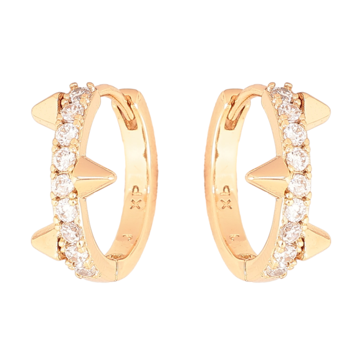 Сережки Xuping колір Позолота 18К колечка "Візерунок з кристалами" фото №9