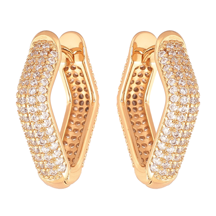 Сережки Xuping колір Позолота 18K колечка "Інкрустація кристалами" фото №22