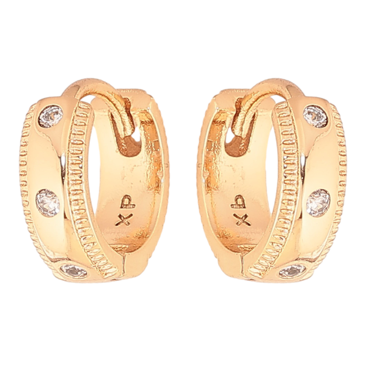 Сережки Xuping колір Позолота 18K колечка "Візерунок з кристалами" фото №14