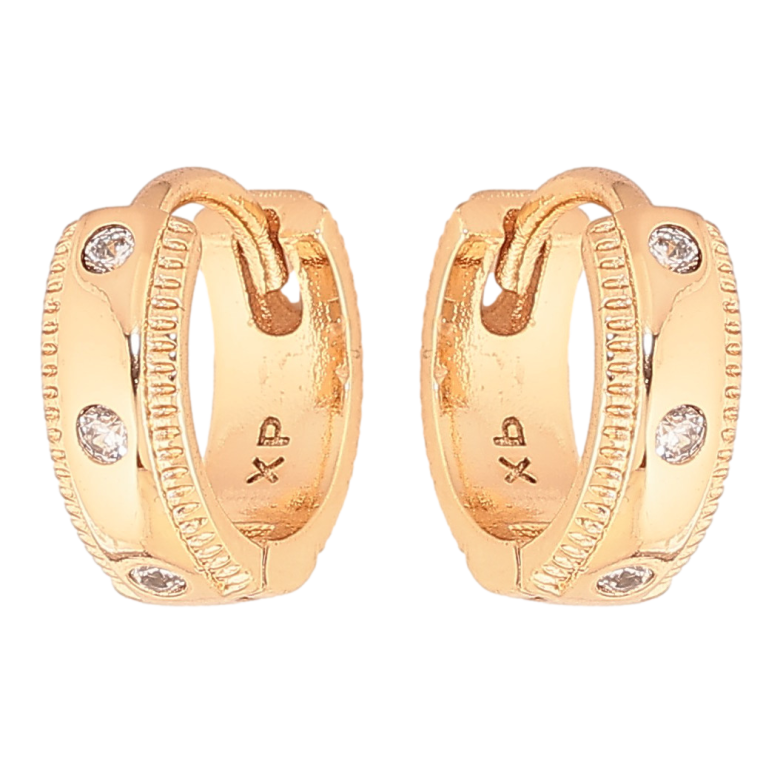 Серьги Xuping цвет Позолота 18K колечки "Узор с кристаллами"  фото №12