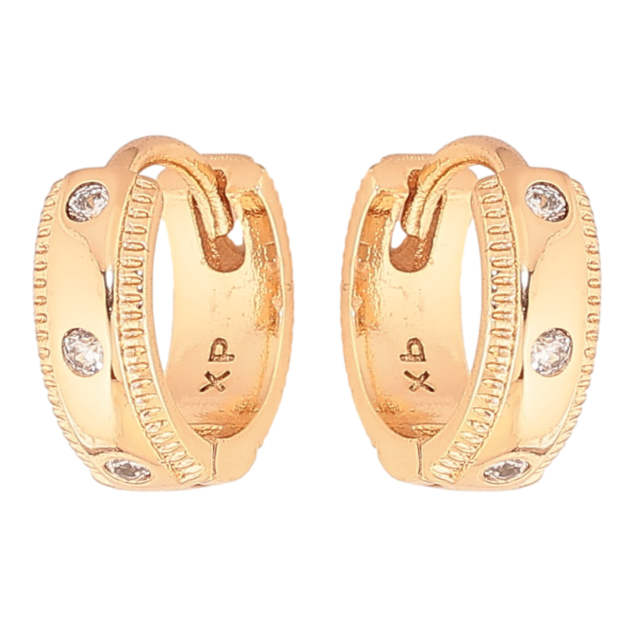 Сережки Xuping колір Позолота 18K колечка "Візерунок з кристалами" фото №1