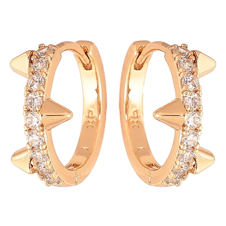 Сережки Xuping колір Позолота 18K колечка "Візерунок з кристалами" фото №1