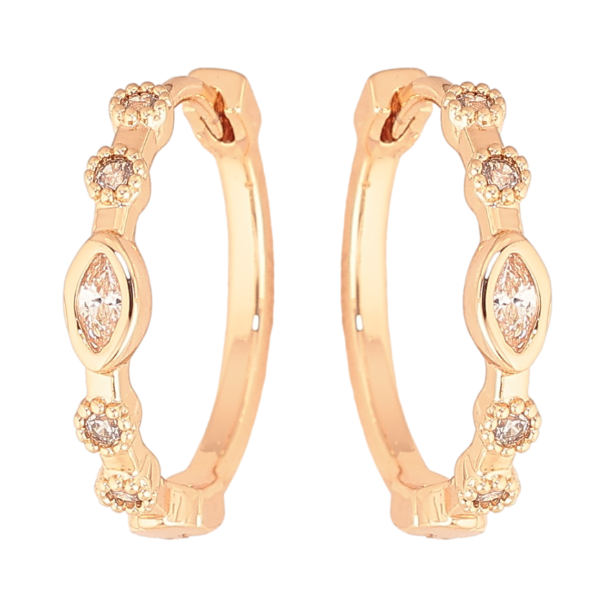 Серьги Xuping цвет Позолота 18K колечки "Узор с кристаллами" фото №1 Серьги Xuping цвет Позолота 18K колечки "Узор с кристаллами" фото №1