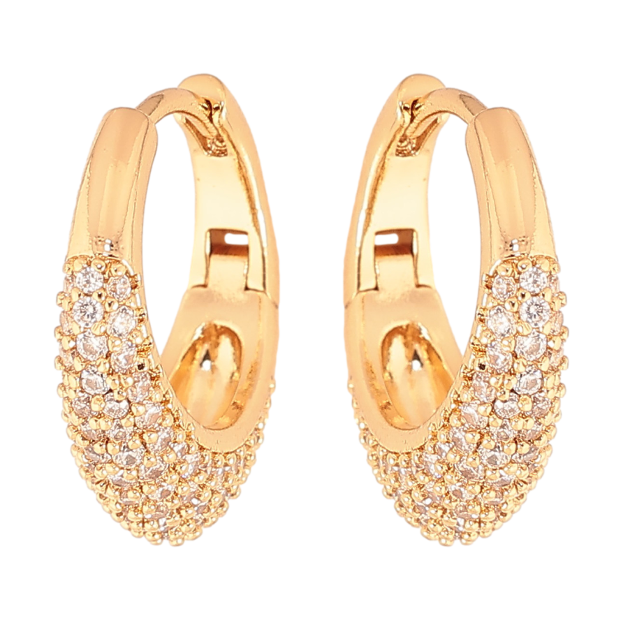 Сережки Xuping колір Позолота 18K колечка "Інкрустація кристалами" фото №1