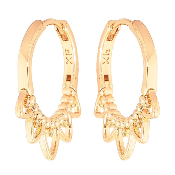 Серьги Xuping цвет Позолота 18K колечки "Декоративный узор"  фото №11