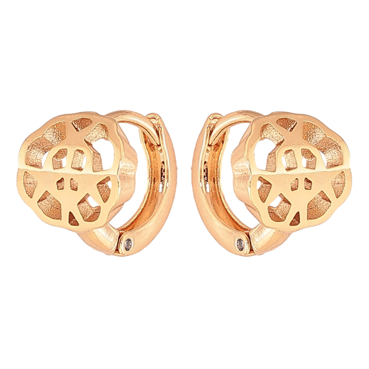 Серьги Xuping цвет Позолота 18К колечки "Декоративные цветочки" фото №11