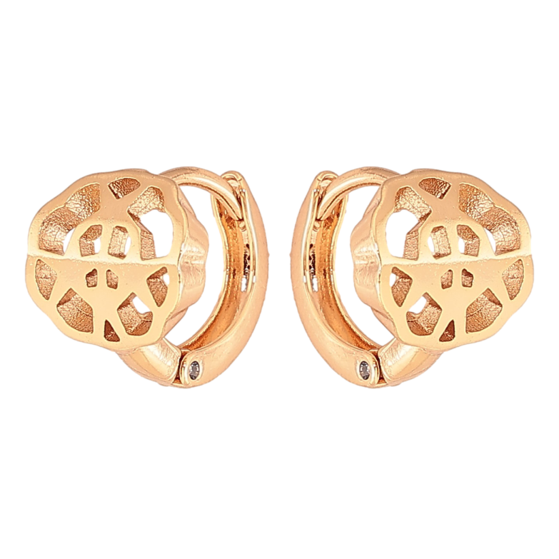 Серьги Xuping цвет Позолота 18К колечки "Декоративные цветочки" фото №1