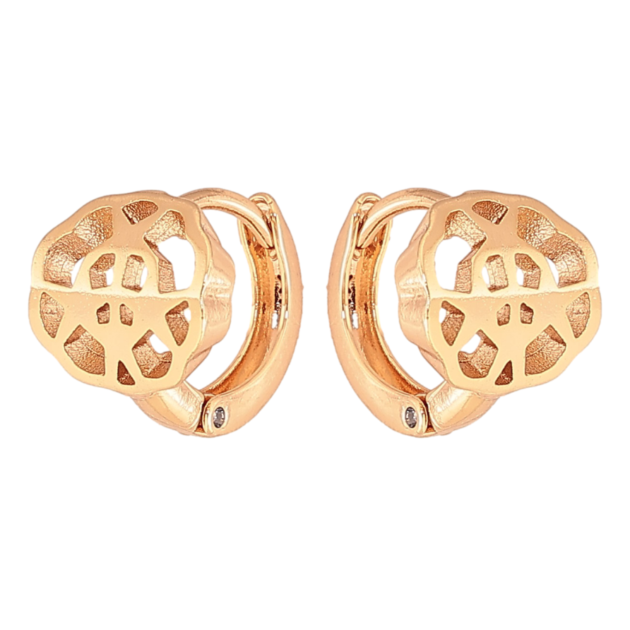 Серьги Xuping цвет Позолота 18К колечки "Декоративные цветочки" фото №1