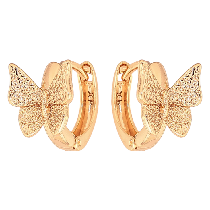 Серьги Xuping цвет Позолота 18К колечки "Бабочки" фото №14