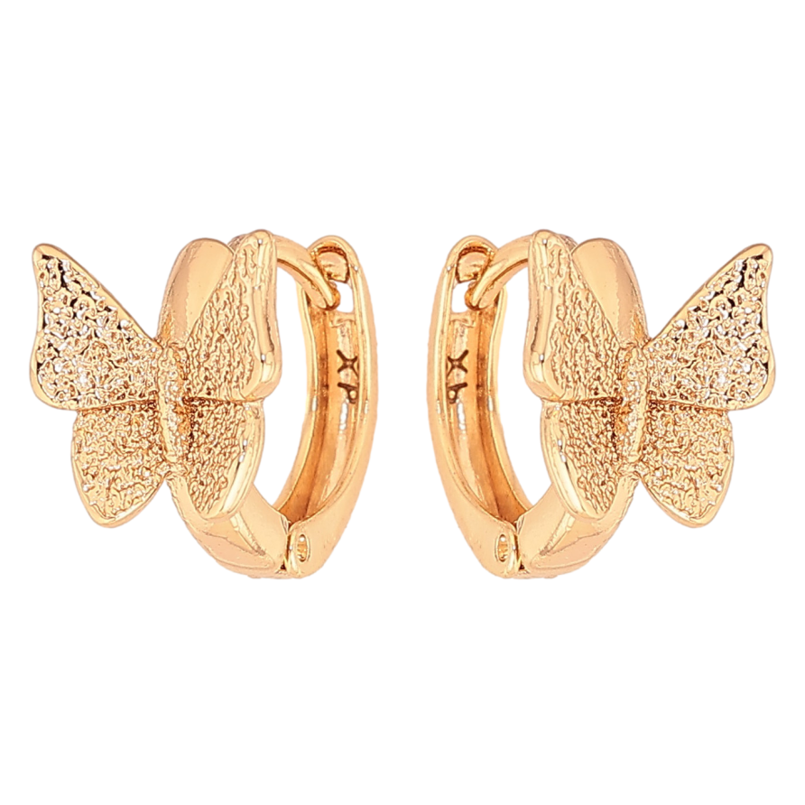 Серьги Xuping цвет Позолота 18К колечки "Бабочки" фото №1