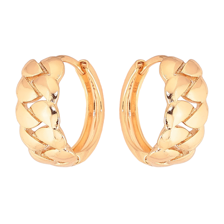 Серьги Xuping цвет Позолота 18К колечки "Узор цепочка" фото №18