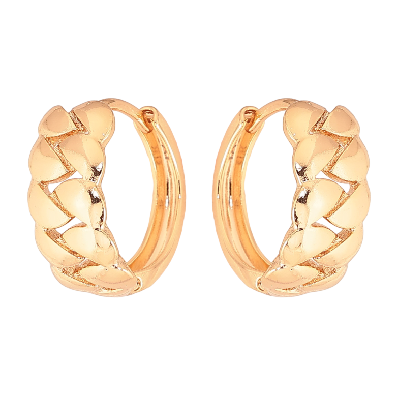 Серьги Xuping цвет Позолота 18К колечки "Узор цепочка" фото №1