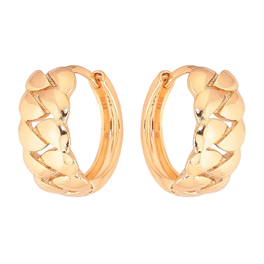 Серьги Xuping цвет Позолота 18К колечки "Узор цепочка" фото №1