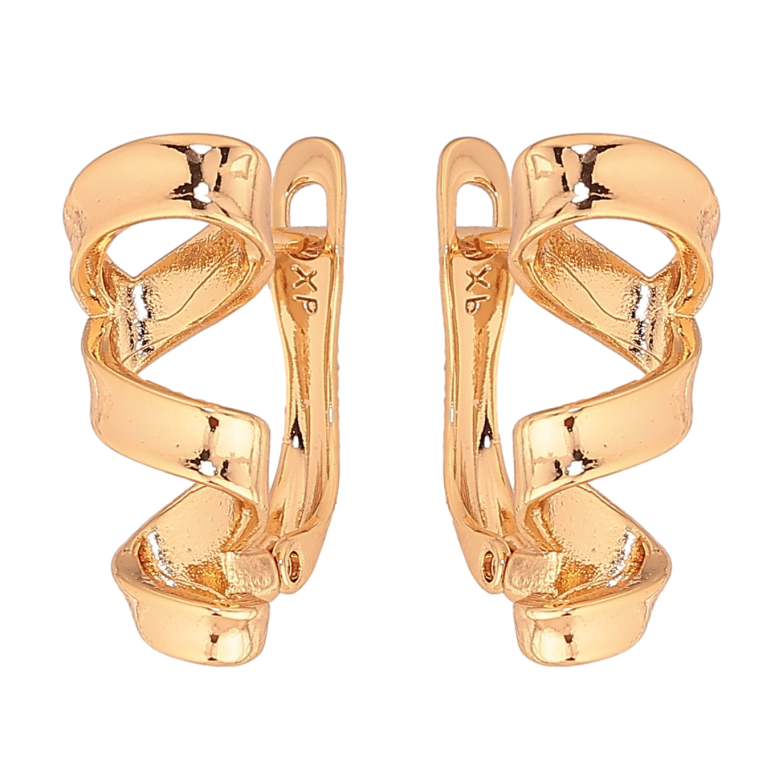 Серьги Xuping цвет Позолота 18К английський замок "Спиральки" фото №1