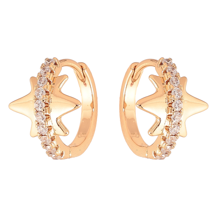 Сережки Xuping колір Позолота 18К колечка "Візерунок з кристалами" фото №15