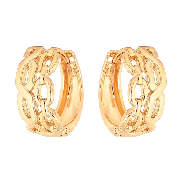 Серьги Xuping цвет Позолота 18К колечки "Декоративный узор" фото №7