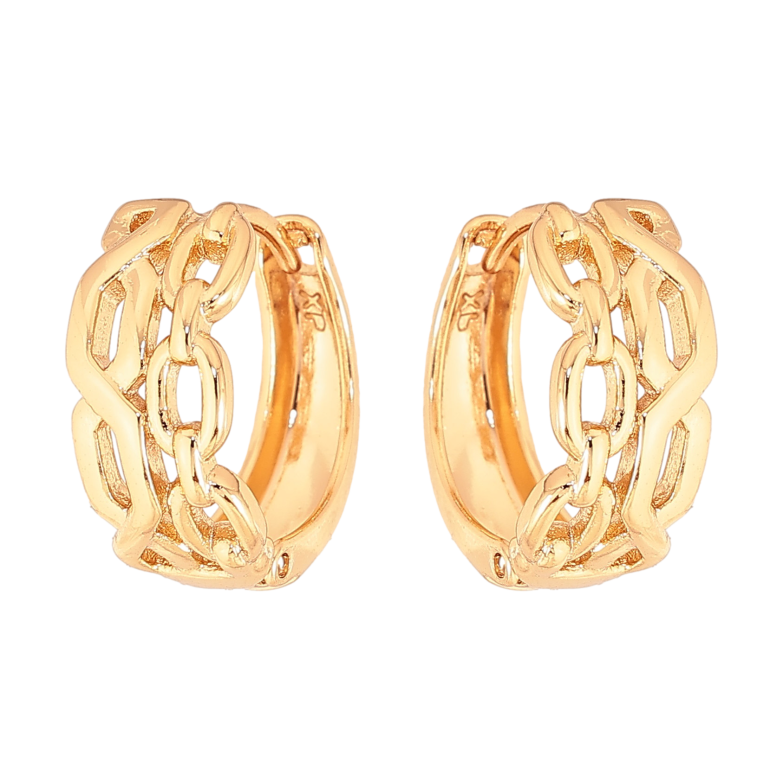 Серьги Xuping цвет Позолота 18К колечки "Декоративный узор" фото №1