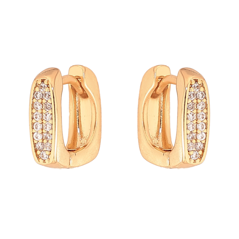 Сережки Xuping колір Позолота 18К колечка "Візерунок з кристалами" фото №20