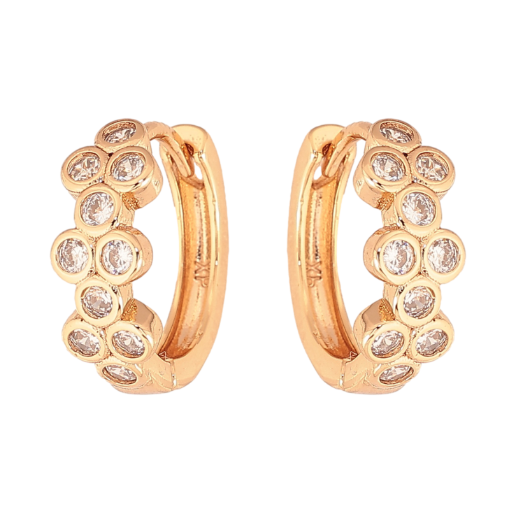 Сережки Xuping колір Позолота 18К колечка "Візерунок з кристалами" фото №16 Сережки Xuping колір Позолота 18К колечка "Візерунок з кристалами" фото №16