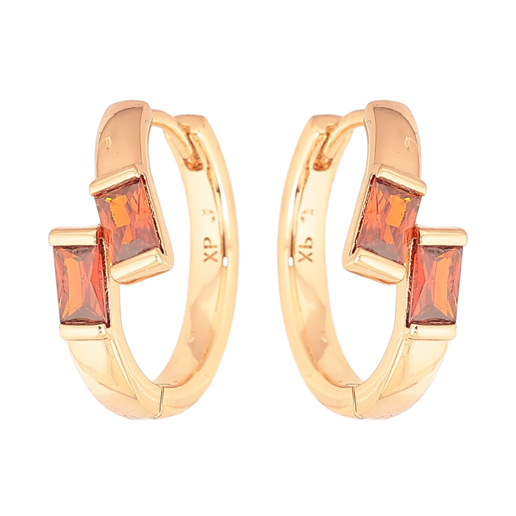 Сережки Xuping колір Позолота 18К колечка "Візерунок з червоними кристалами" фото №14 Сережки Xuping колір Позолота 18К колечка "Візерунок з червоними кристалами" фото №14