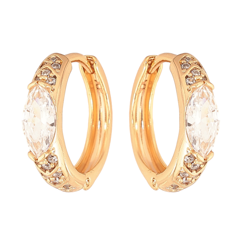 Серьги Xuping цвет Позолота 18К колечки "Узор с кристаллами" фото №2 Серьги Xuping цвет Позолота 18К колечки "Узор с кристаллами" фото №2