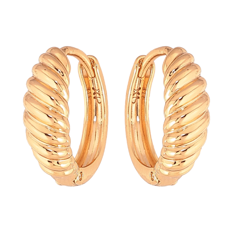 Сережки Xuping колір Позолота 18К колечка "Декоративний візерунок" фото №1 Сережки Xuping колір Позолота 18К колечка "Декоративний візерунок" фото №1