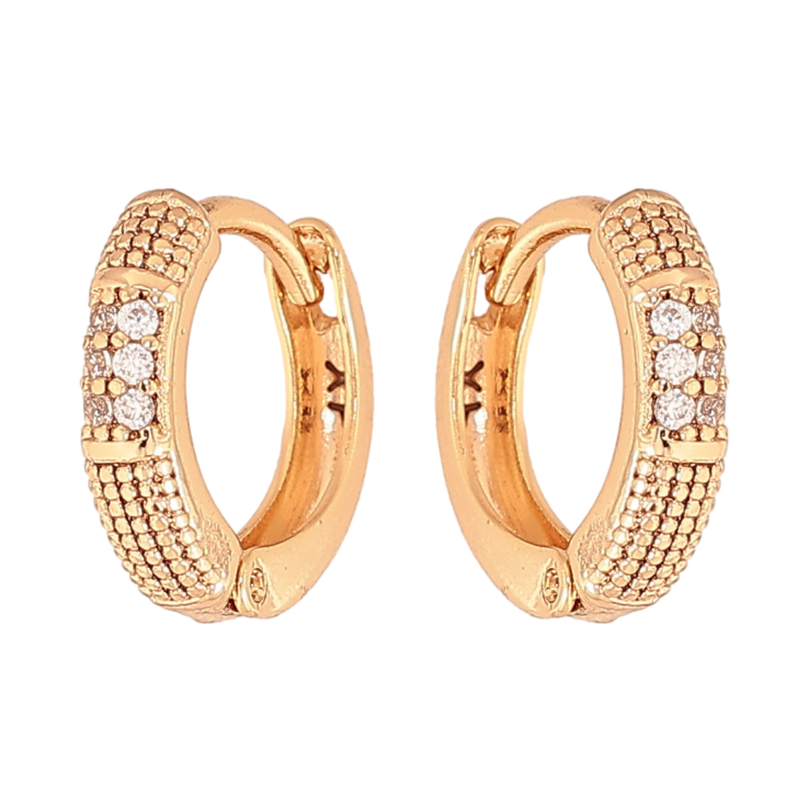 Сережки Xuping колір Позолота 18К колечка "Візерунок з кристалами" фото №13 Сережки Xuping колір Позолота 18К колечка "Візерунок з кристалами" фото №13