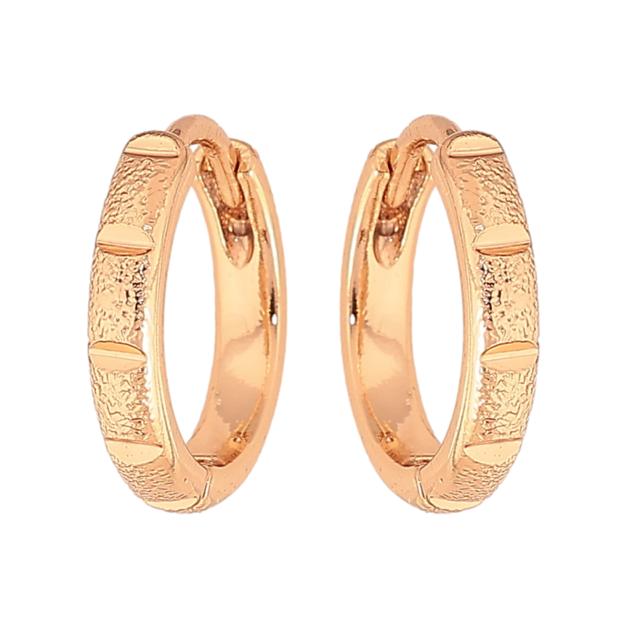 Сережки Xuping колір Позолота 18К колечка "Декоративний візерунок" фото №1 Сережки Xuping колір Позолота 18К колечка "Декоративний візерунок" фото №1