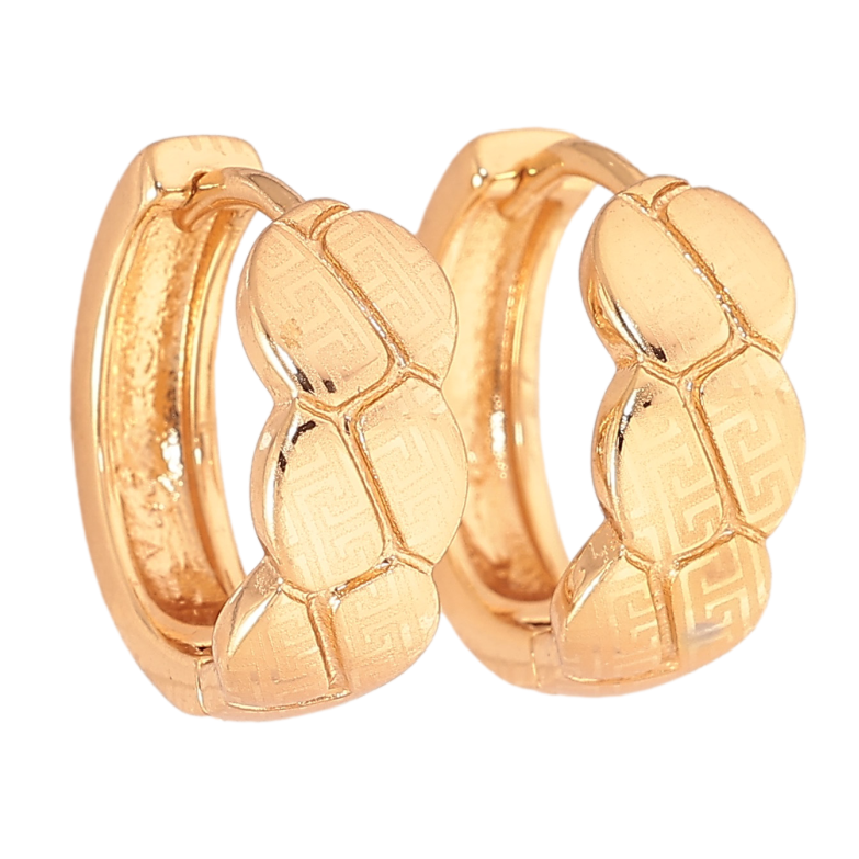 Серьги Xuping цвет Позолота 18К колечки "Узор с напылением" фото №1