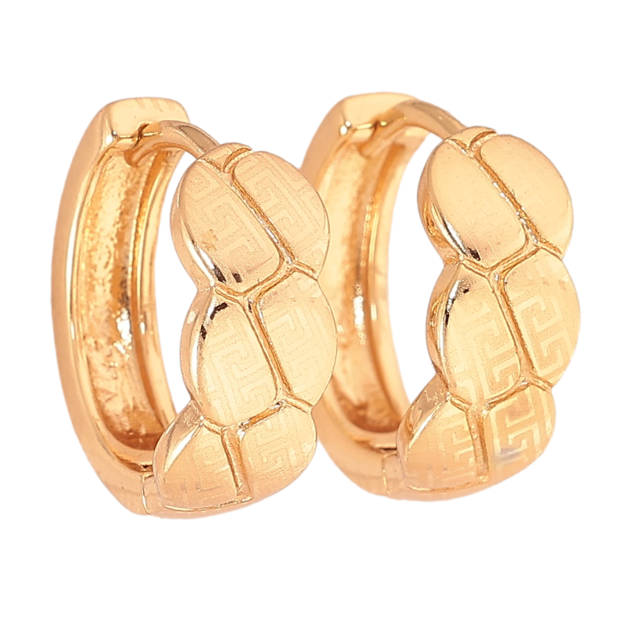 Серьги Xuping цвет Позолота 18К колечки "Узор с напылением" фото №1