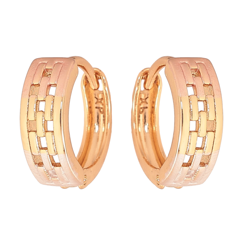 Серьги Xuping цвет Позолота 18К колечки "Узор с покраской эмалью" фото №6