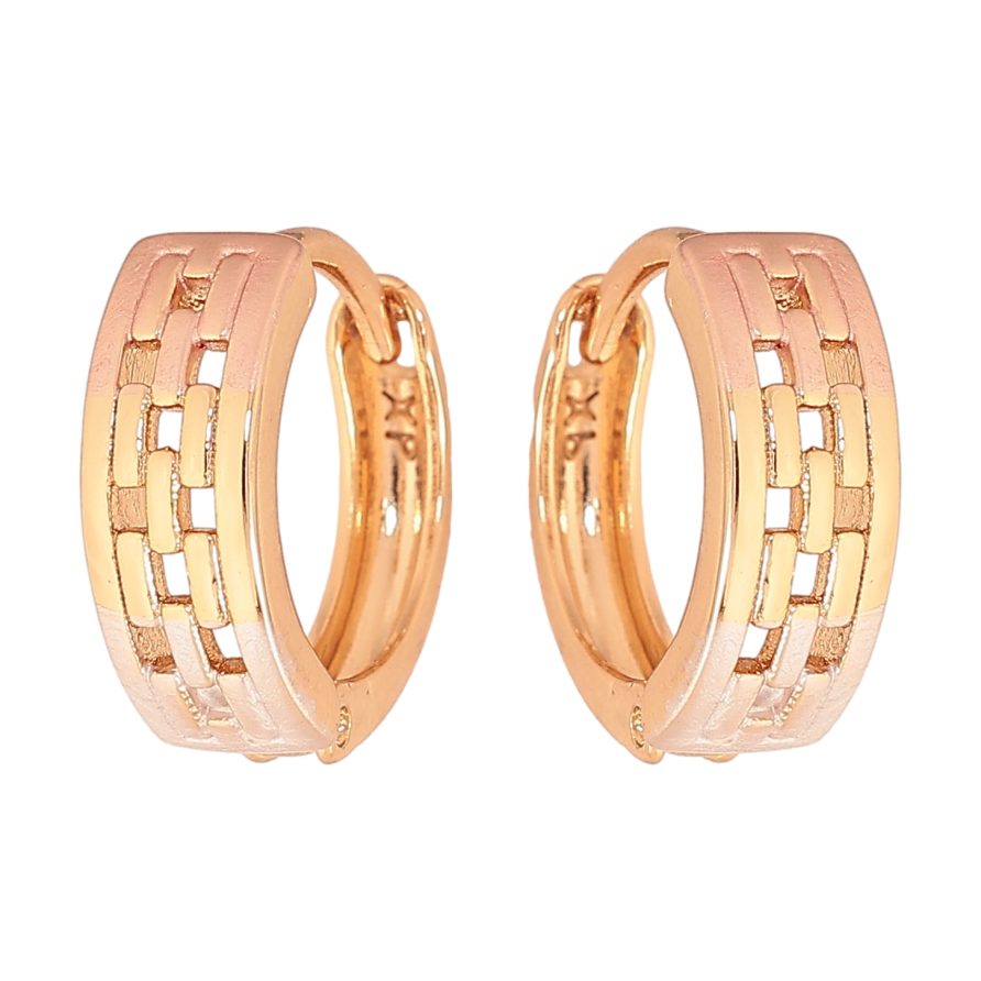 Серьги Xuping цвет Позолота 18К колечки "Узор с покраской эмалью" фото №1