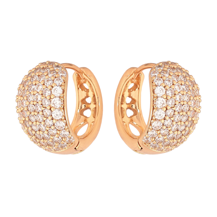 Серьги Xuping цвет Позолота 18К колечки "Инкрустация кристаллами" фото №20