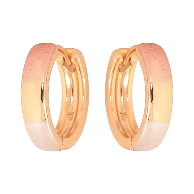 Серьги Xuping цвет Позолота 18К колечки "Узор с эмалью" фото №2