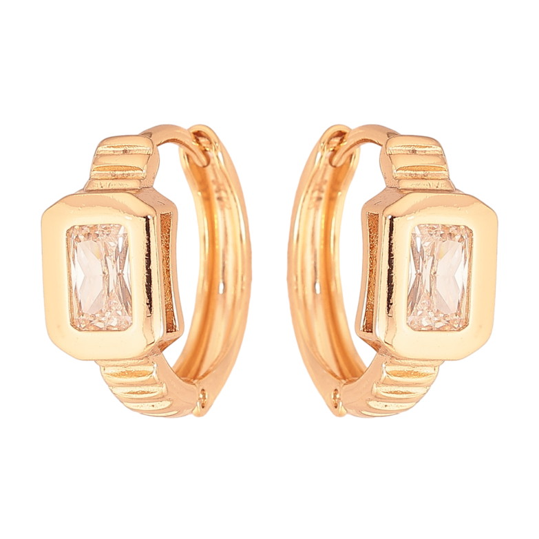 Сережки Xuping колір Позолота 18К колечка "Вставка кристал" фото №1