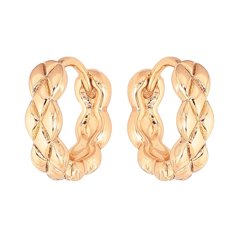 Сережки Xuping колір Позолота 18К колечка "Декоративний візерунок" фото №1 Сережки Xuping колір Позолота 18К колечка "Декоративний візерунок" фото №1