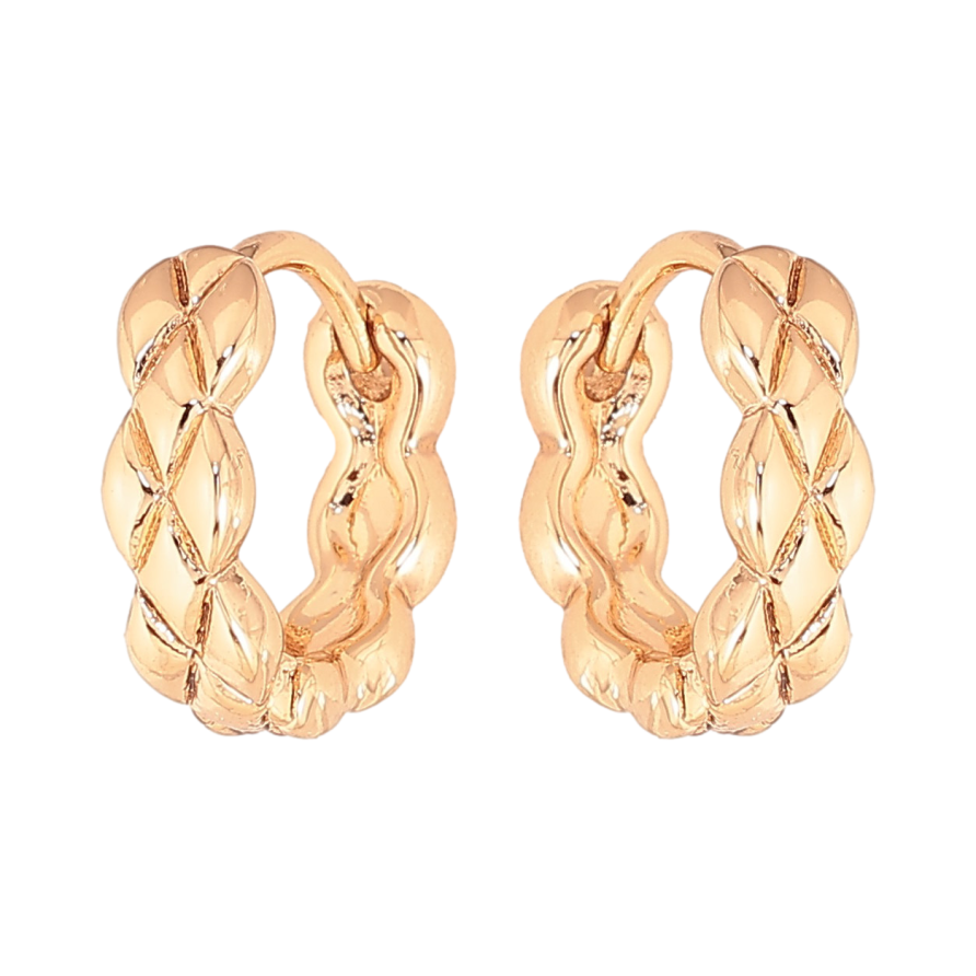 Сережки Xuping колір Позолота 18К колечка "Декоративний візерунок" фото №1 Сережки Xuping колір Позолота 18К колечка "Декоративний візерунок" фото №1