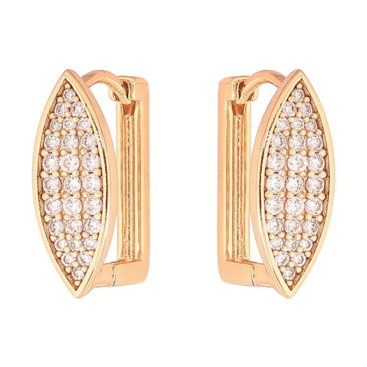 Сережки Xuping колір Позолота 18К колечка "Інкрустація кристалами" фото №11 Сережки Xuping колір Позолота 18К колечка "Інкрустація кристалами" фото №11