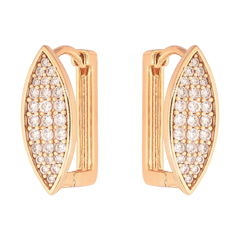 Сережки Xuping колір Позолота 18К колечка "Інкрустація кристалами" фото №1 Сережки Xuping колір Позолота 18К колечка "Інкрустація кристалами" фото №1