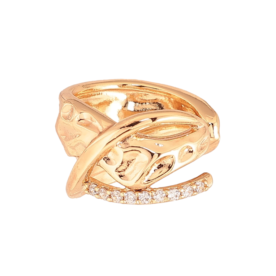 Сережки Xuping колір Позолота 18К моно-каффа "Візерунок з кристалами" (1шт) фото №1 Сережки Xuping колір Позолота 18К моно-каффа "Візерунок з кристалами" (1шт) фото №1