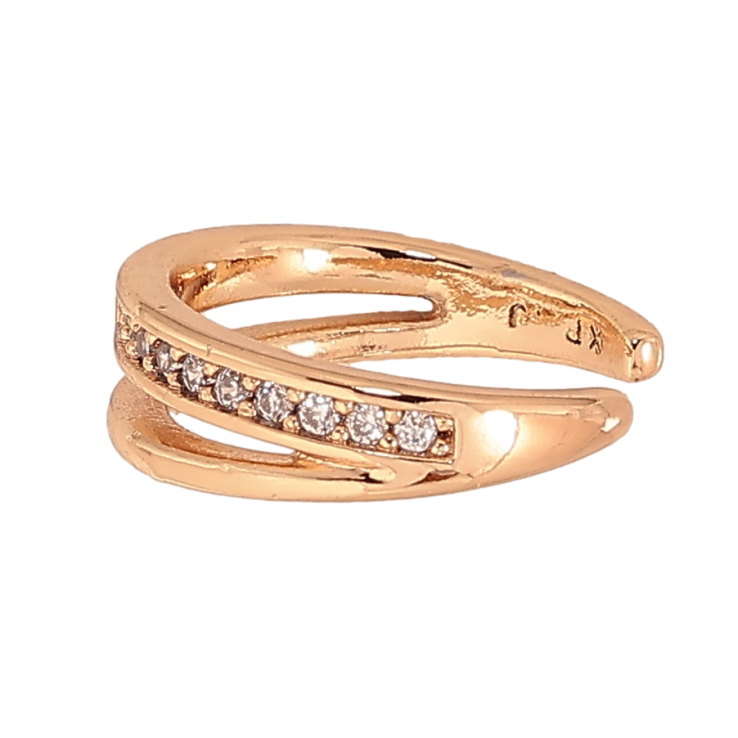 Серьги Xuping цвет Позолота 18К моно-каффа "Узор с кристаллами" (1шт) фото №12