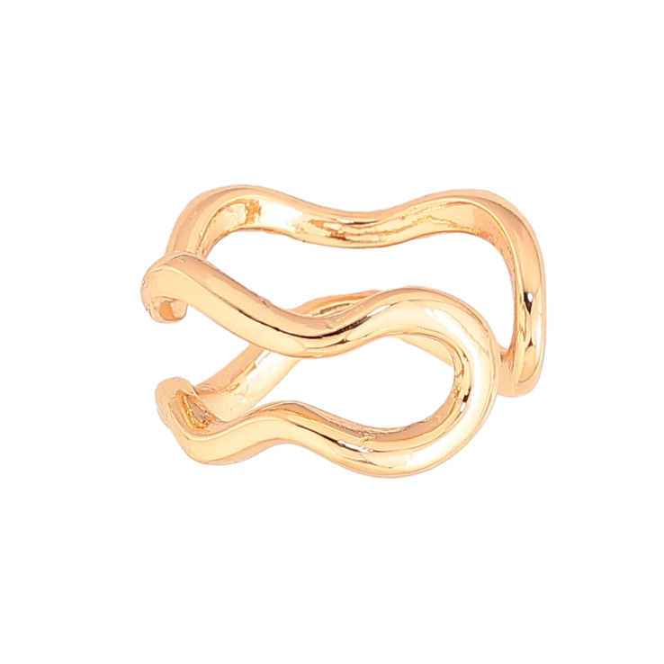 Сережки Xuping колір Позолота 18К моно-каффа "Хвилі" (1шт) фото №23