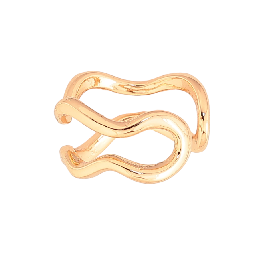 Сережки Xuping колір Позолота 18К моно-каффа "Хвилі" (1шт) фото №1