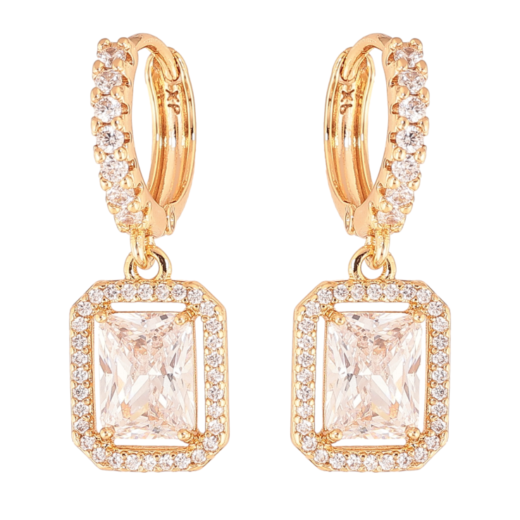 Сережки Xuping колір Позолота 18К підвіски на колечках "Інкрустація кристалами" фото №22