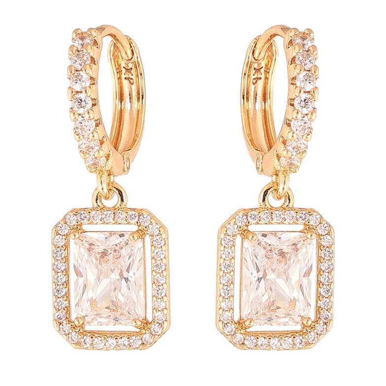 Сережки Xuping колір Позолота 18К підвіски на колечках "Інкрустація кристалами" фото №1