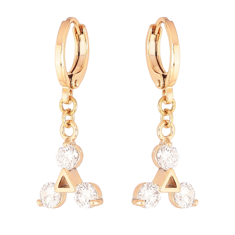 Сережки Xuping колір Позолота 18К підвіски на колечках "Візерунок з кристалами" фото №18