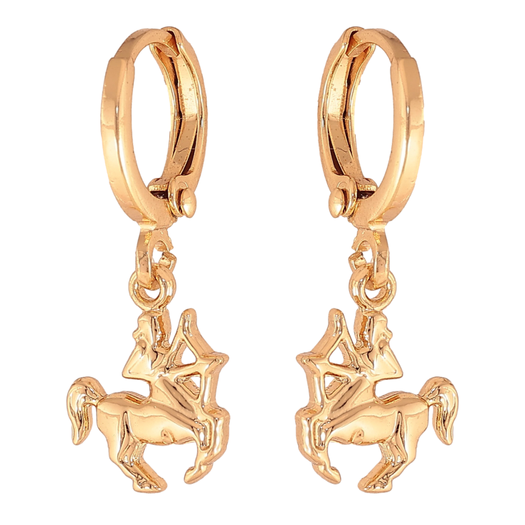 Серьги Xuping цвет Позолота 18К подвески на колечках "Знак Зодиака Стрелец" фото №12 Серьги Xuping цвет Позолота 18К подвески на колечках "Знак Зодиака Стрелец" фото №12